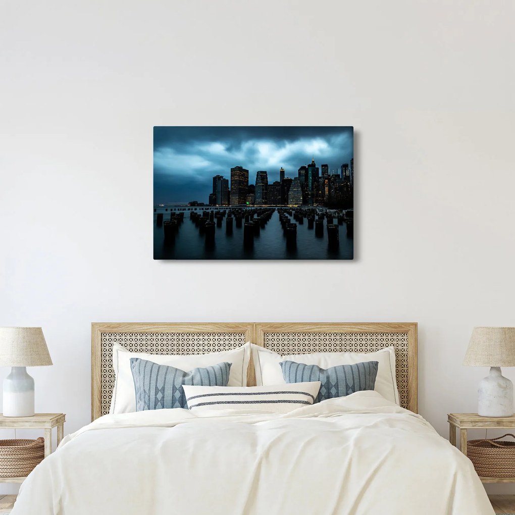 Kép - Kilátás a New York-i felhőkarcolókra (90x60 cm)