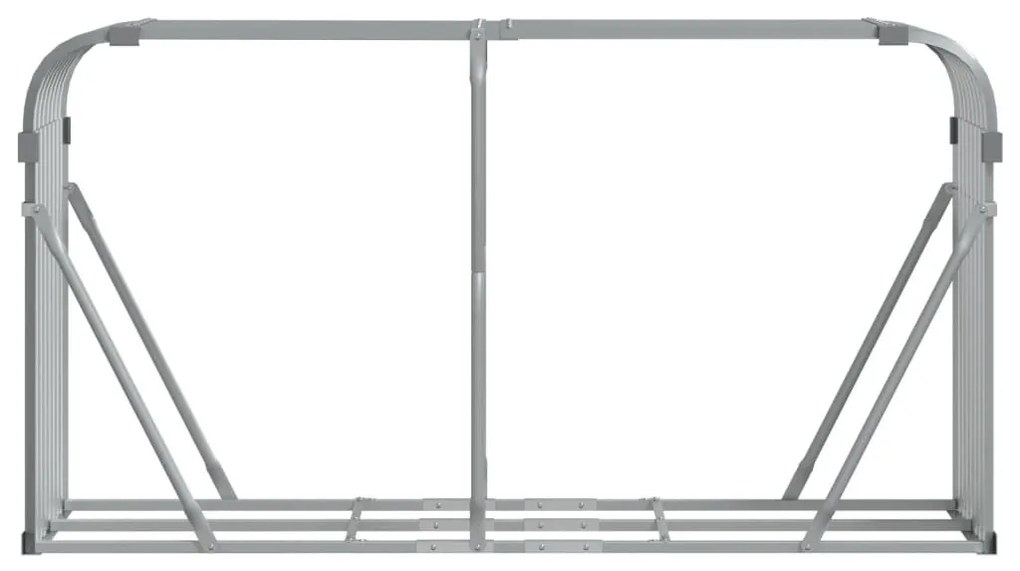 világosszürke horganyzott acél rönktartó 180 x 45 x 100 cm