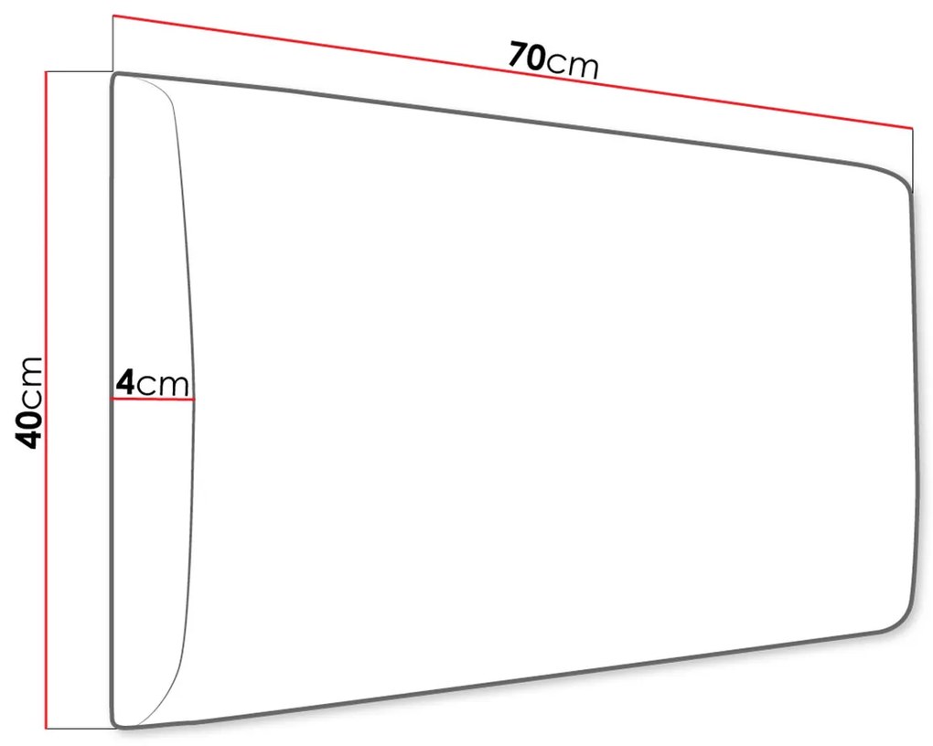 Kárpitozott fali panel Pazara 70x40 (öko-bőr soft 017 (fehér). 1054351