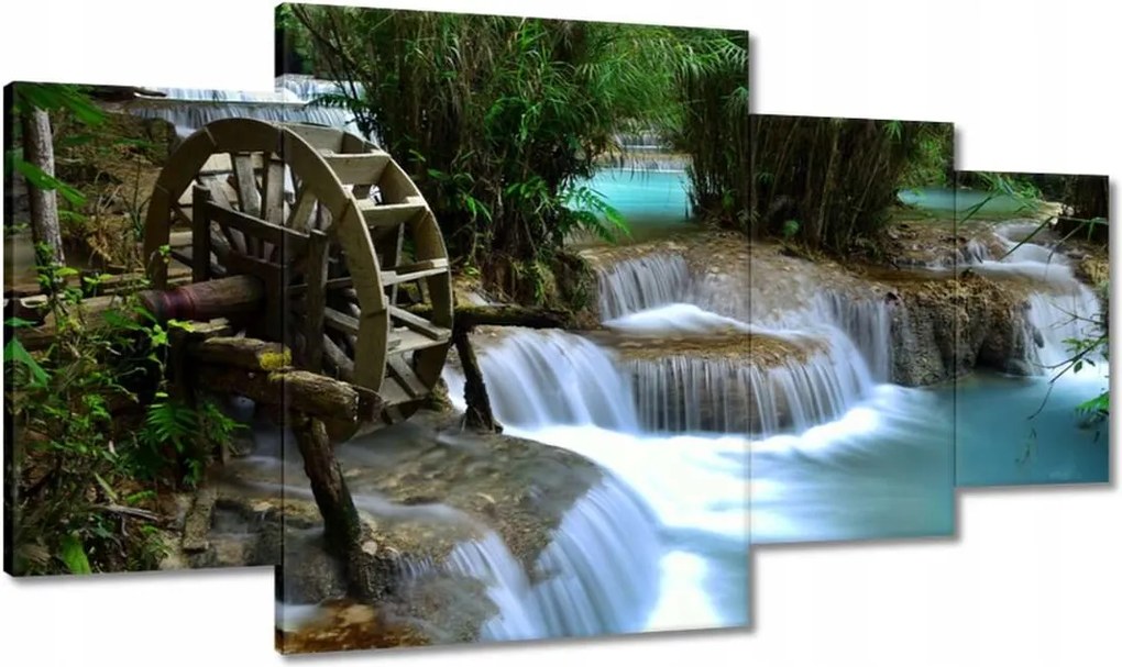 Festmények 160x90 Fából készült malom a folyón