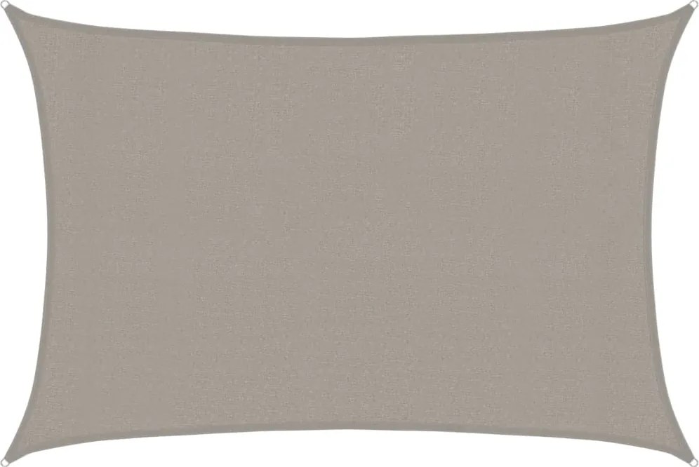 vidaXL világosszürke négyszögletű HDPE napvitorla 160 g/m² 3x5 m
