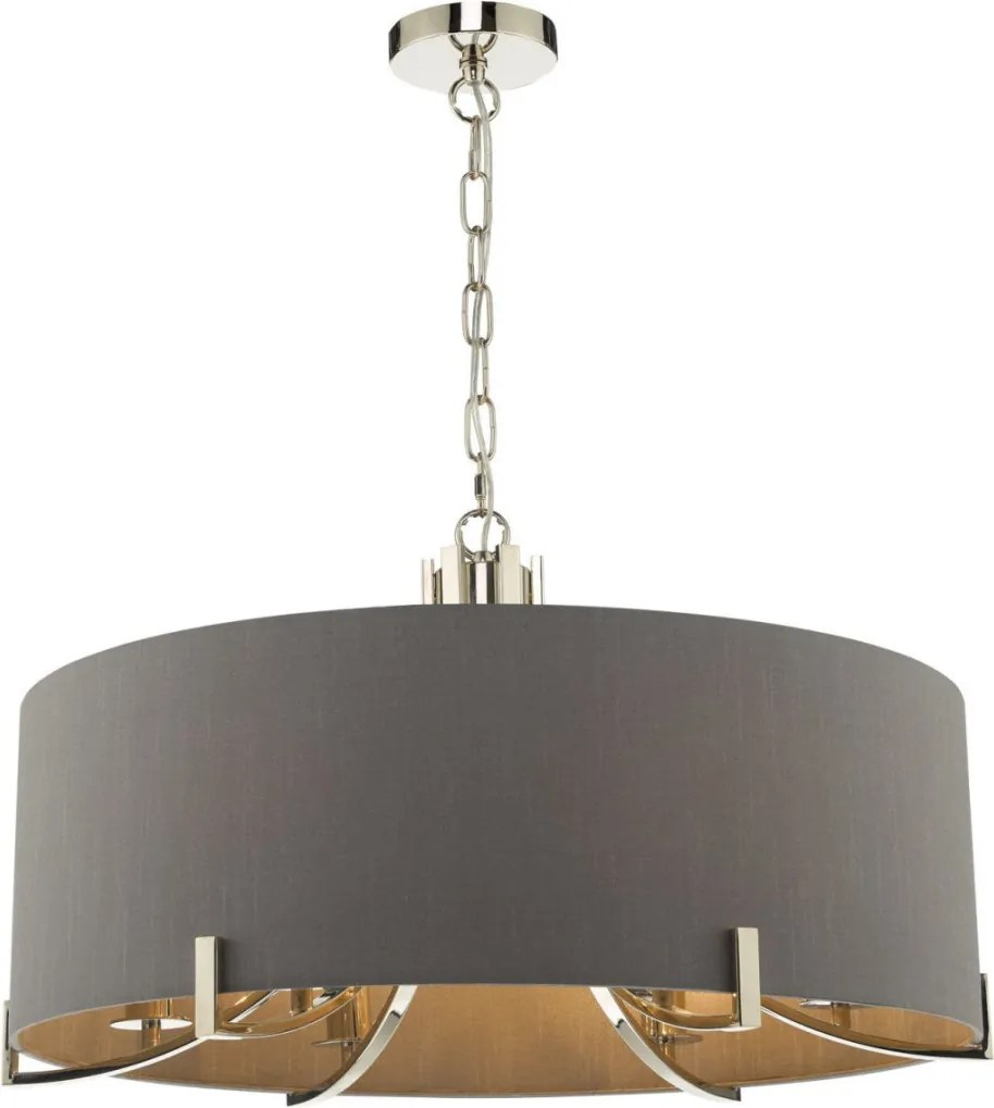 DAR LIGHTING VEY0639 VEYRON Ernyős Függesztett Lámpa Nikkel, Szürke E14 IP20