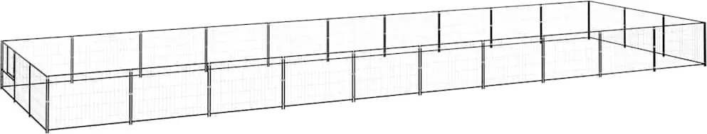 vidaXL fekete acél kutyakennel 30 m²