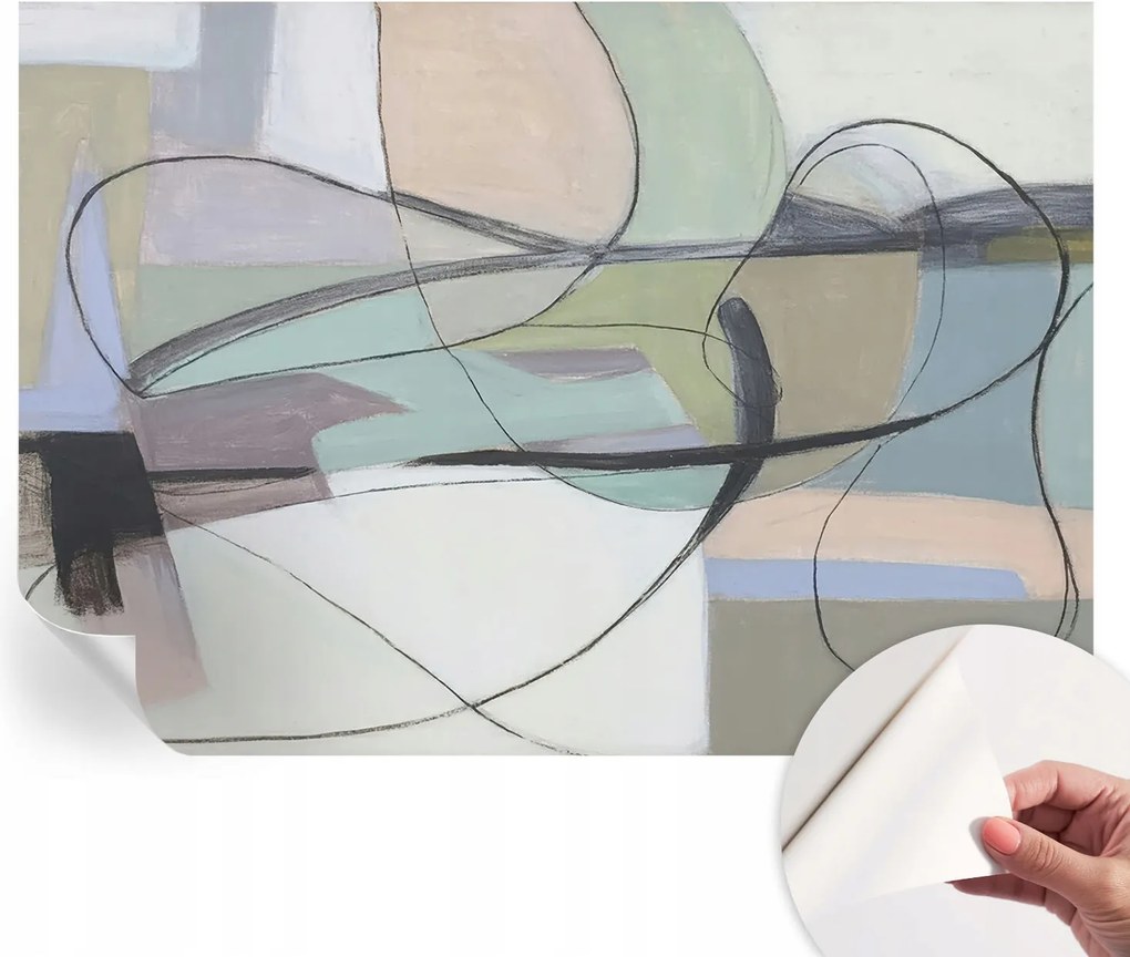 Modern öntapadós fotótapéta Falra Vonalak pasztell 312x219 cm