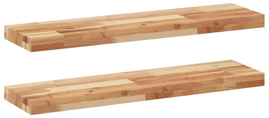 2 db olajbevonatú tömör akácfa függőpolc 100 x 20 x 4 cm