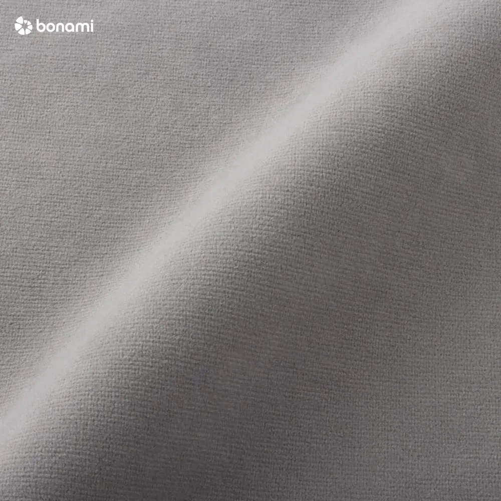 Stylish Stan világosszürke kinyitható U alakú bársony kanapé, jobb oldali - Miuform