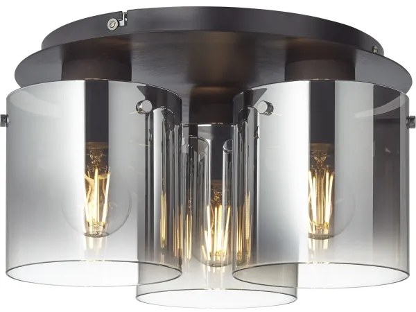 Brilliant - Mennyezeti lámpatest BETH 3xE27/60W/230V átmérő 37 cm fekete/füstszínű