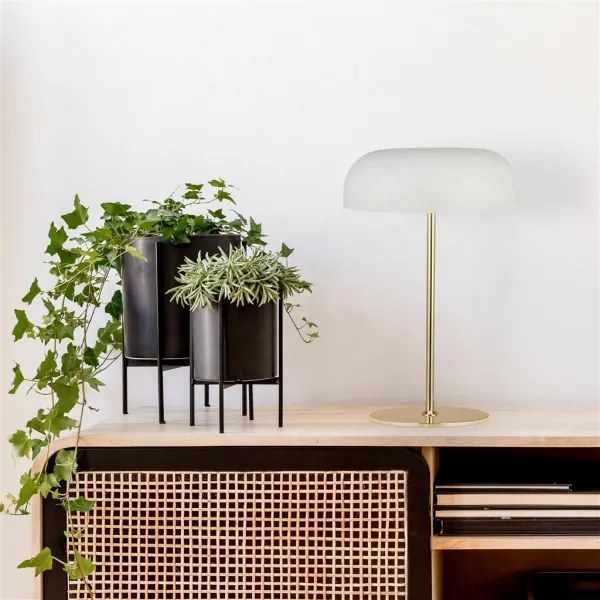 Searchlight EU60707WH - Asztali lámpa HANOVER 2xE14/7W/230V fehér/arany