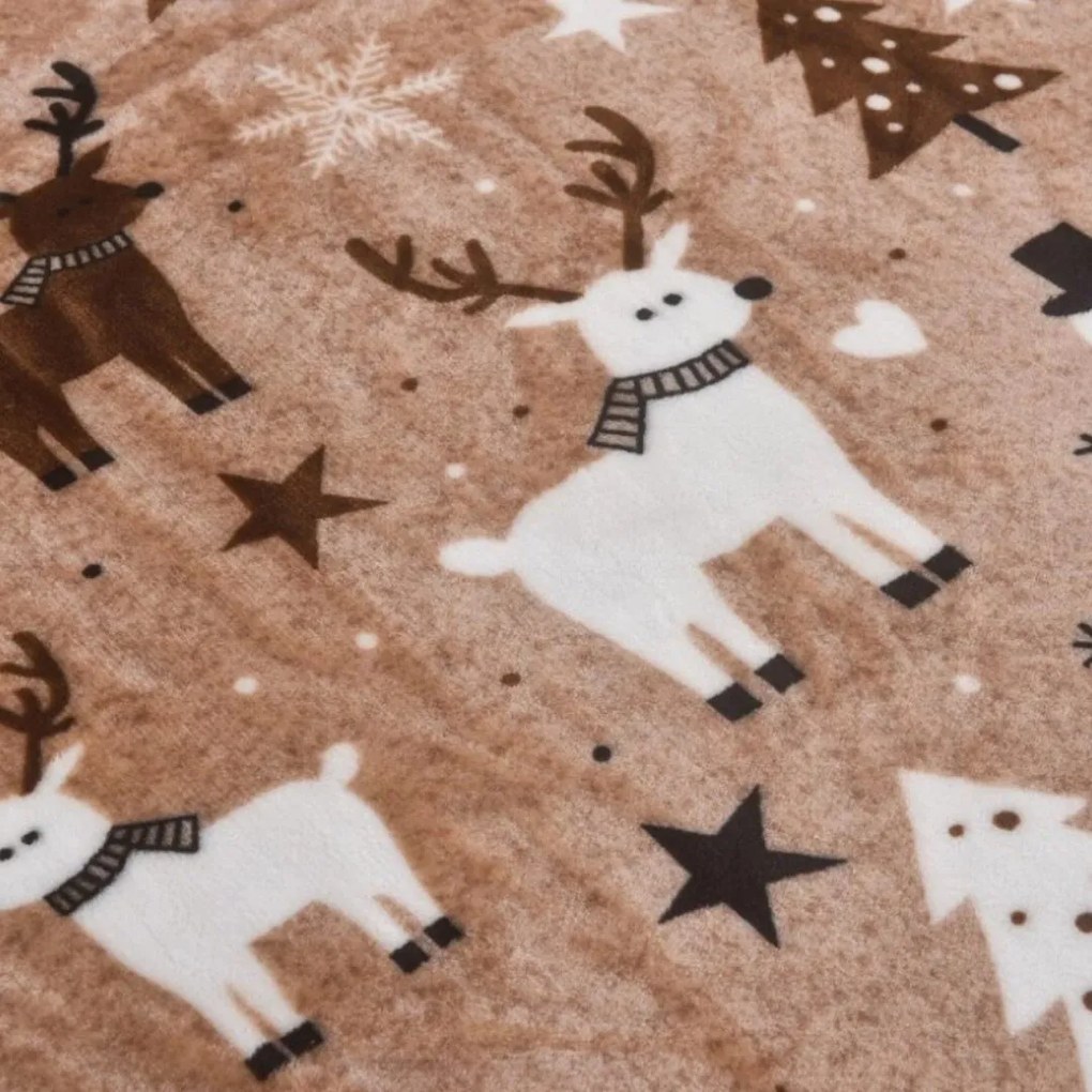 Mikroplüss ágynemű Karácsony Mese barna 200x140cm+90x70cm TiaHome