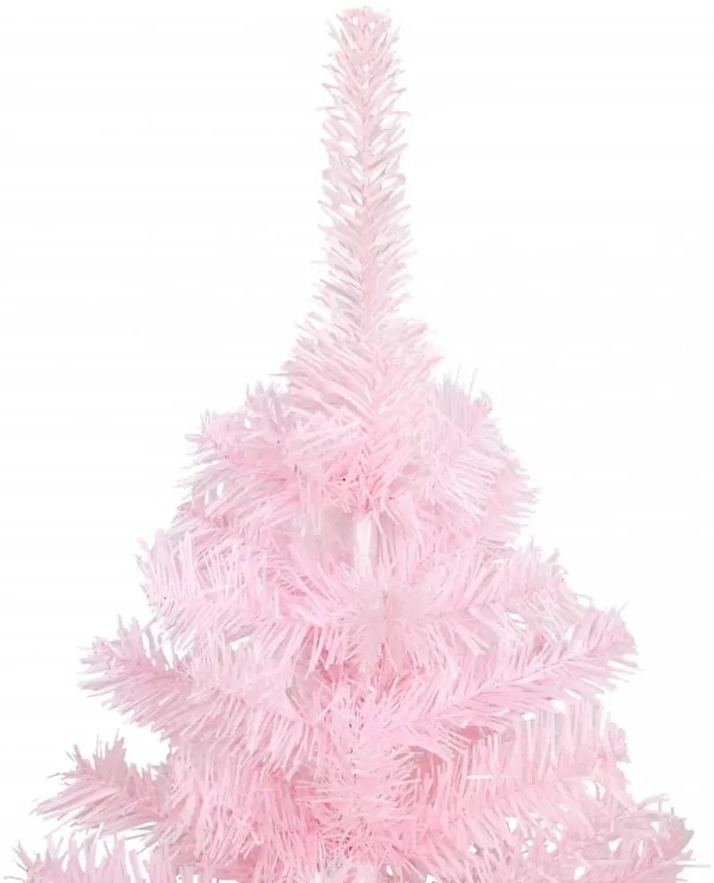 rózsaszín PVC műkarácsonyfa állvánnyal 120 cm