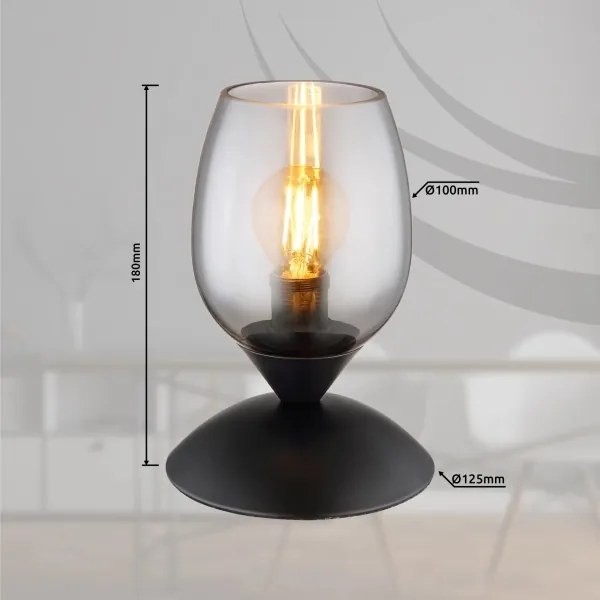 Globo 24007S - Asztal érintős lámpa KUWAITA 1xE14/25W/230V fekete