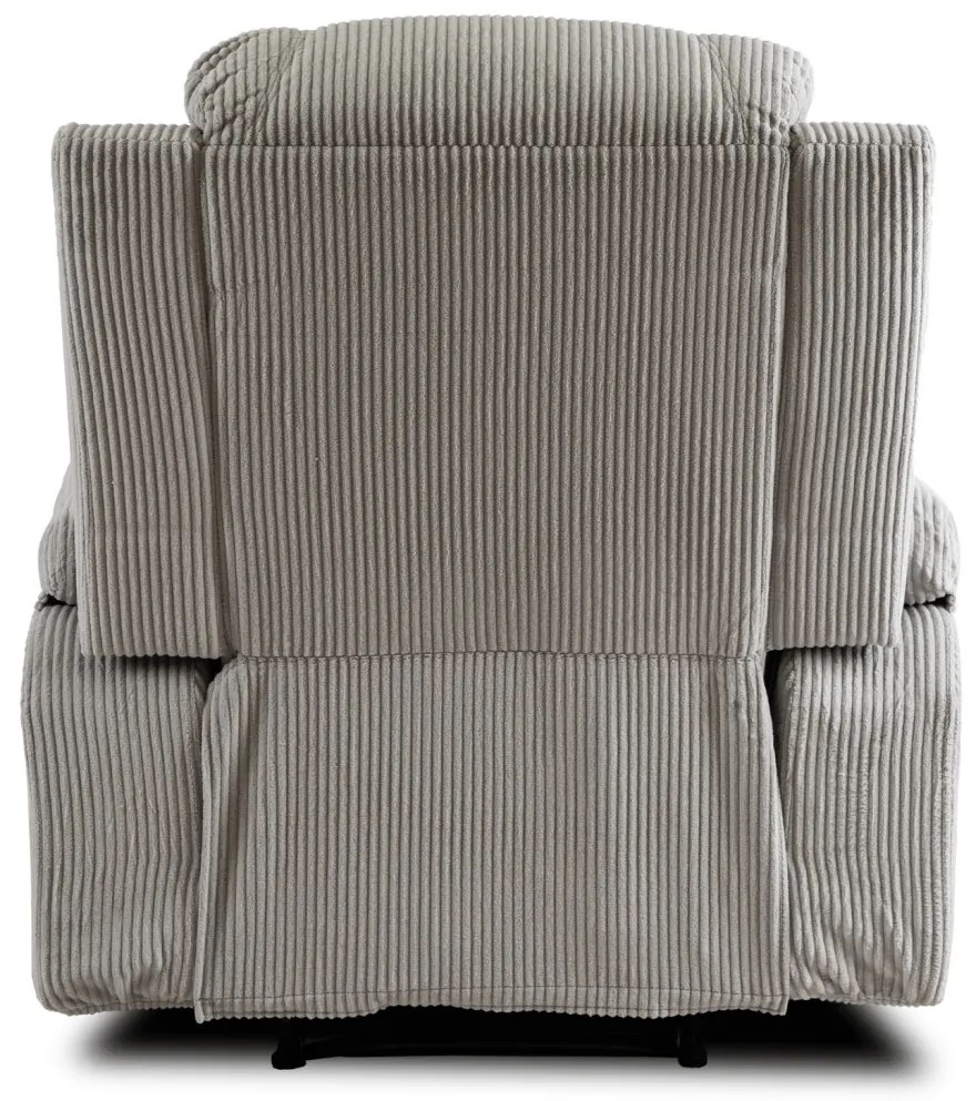 Elektromosan Vezérelhető Masszázsfunkciós Relaxfotel Szürke Kordbársony Kárpittal. BOX2