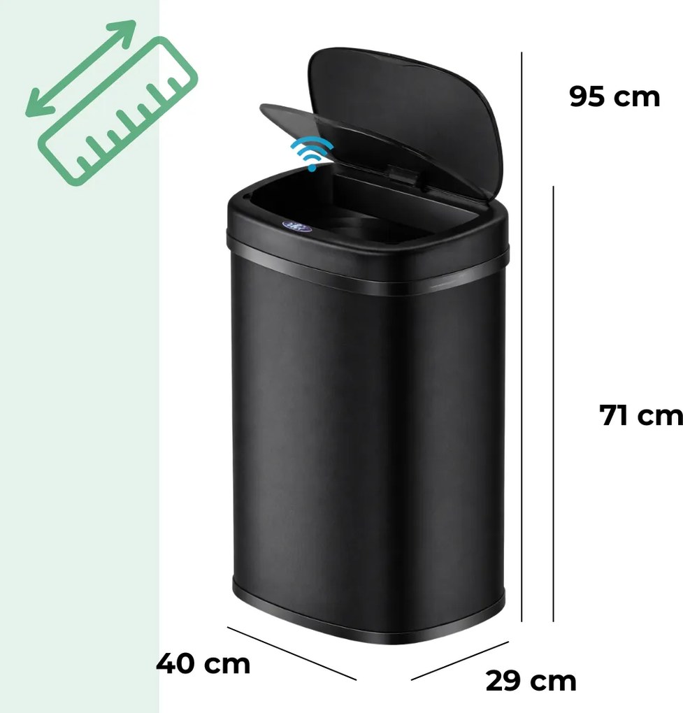 DEUS szenzoros hulladékgyűjtő, 58 literes, fekete Jurhan