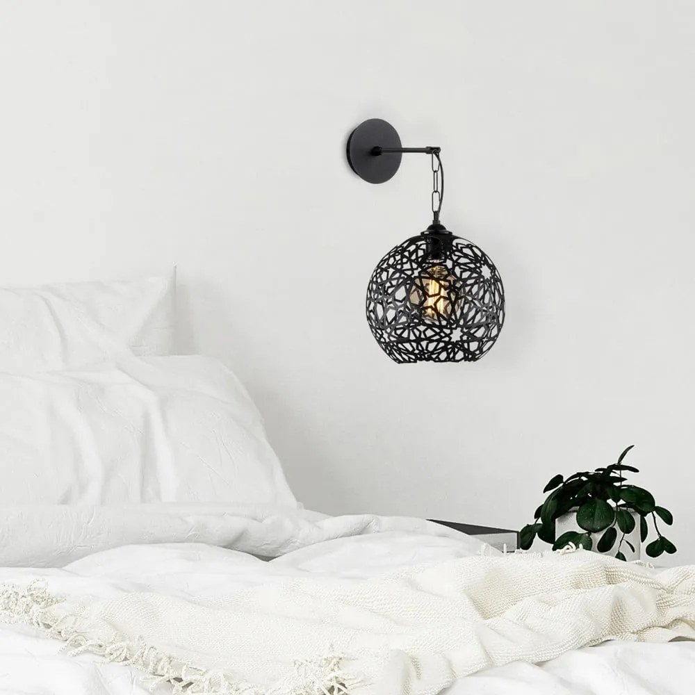 Fekete fali lámpa ø 25 cm Fellini – Opviq lights
