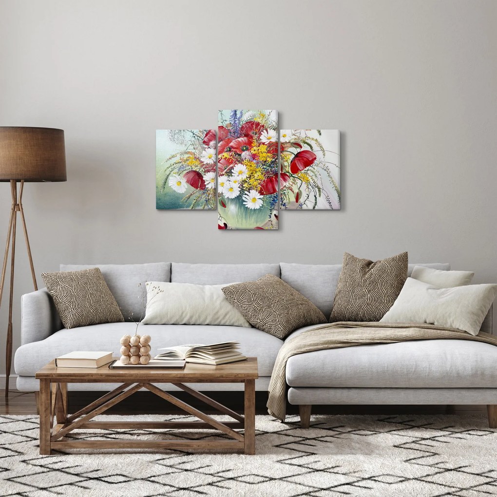 Egy váza képe vadvirágokkal (90x60 cm)