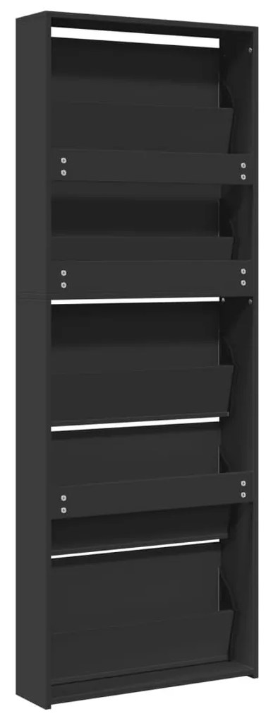 fekete 5 szintes cipőszekrény tükörrel 63 x 17 x 169,5 cm