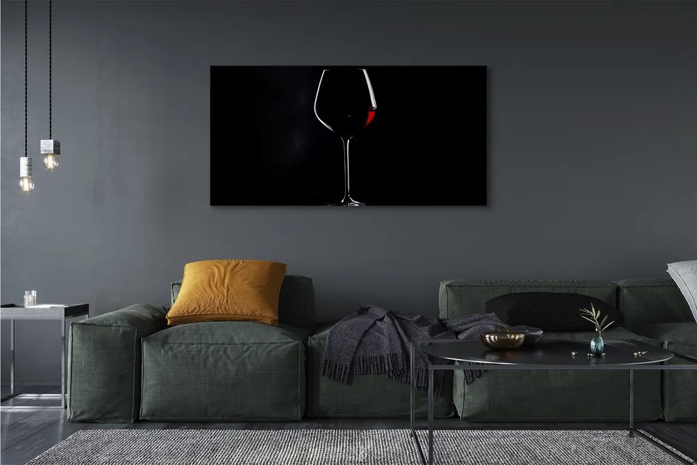Canvas képek Fekete háttér egy pohár bor 100x50 cm