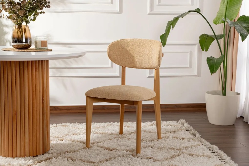 Lionte Beige and Light Oak étkezőszék szett, 2 db
