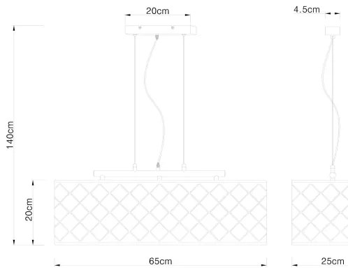 Globo 15229H2 - Csillár zsinóron CLARKE 3xE27/60W/230V