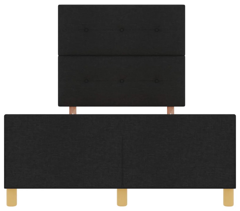 vidaXL Ágykeret fejtámlával Fekete 120 x 200 cm szövet