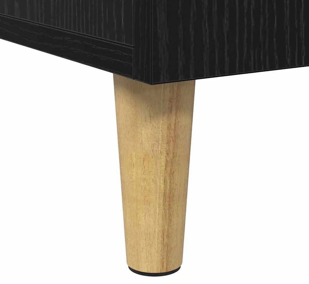 vidaXL Asztal polcokkal ajtóval Fekete tölgy 140 x 50 x 75 cm Faanyag