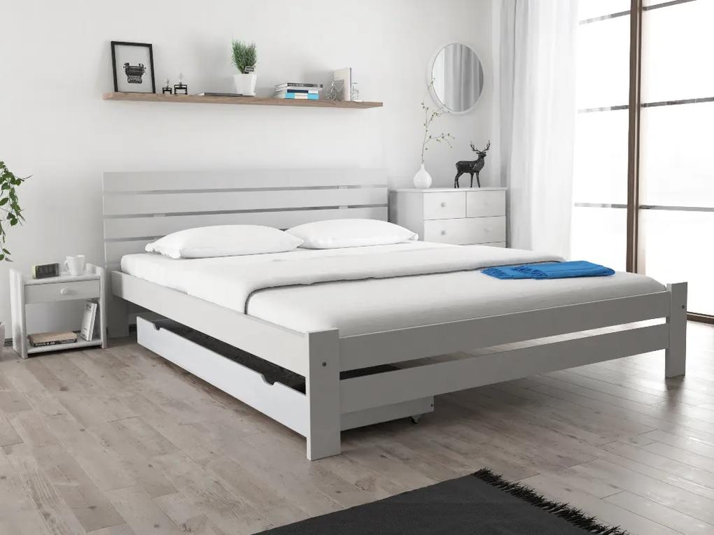 PARIS magasított ágy 180x200 cm, fehér Ágyrács: Lamellás ágyrács, Matrac: Deluxe 10 cm matrac