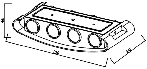 Top Light - LED Kültéri fali lámpa RAY LED/8W/230V IP44 4000K fekete