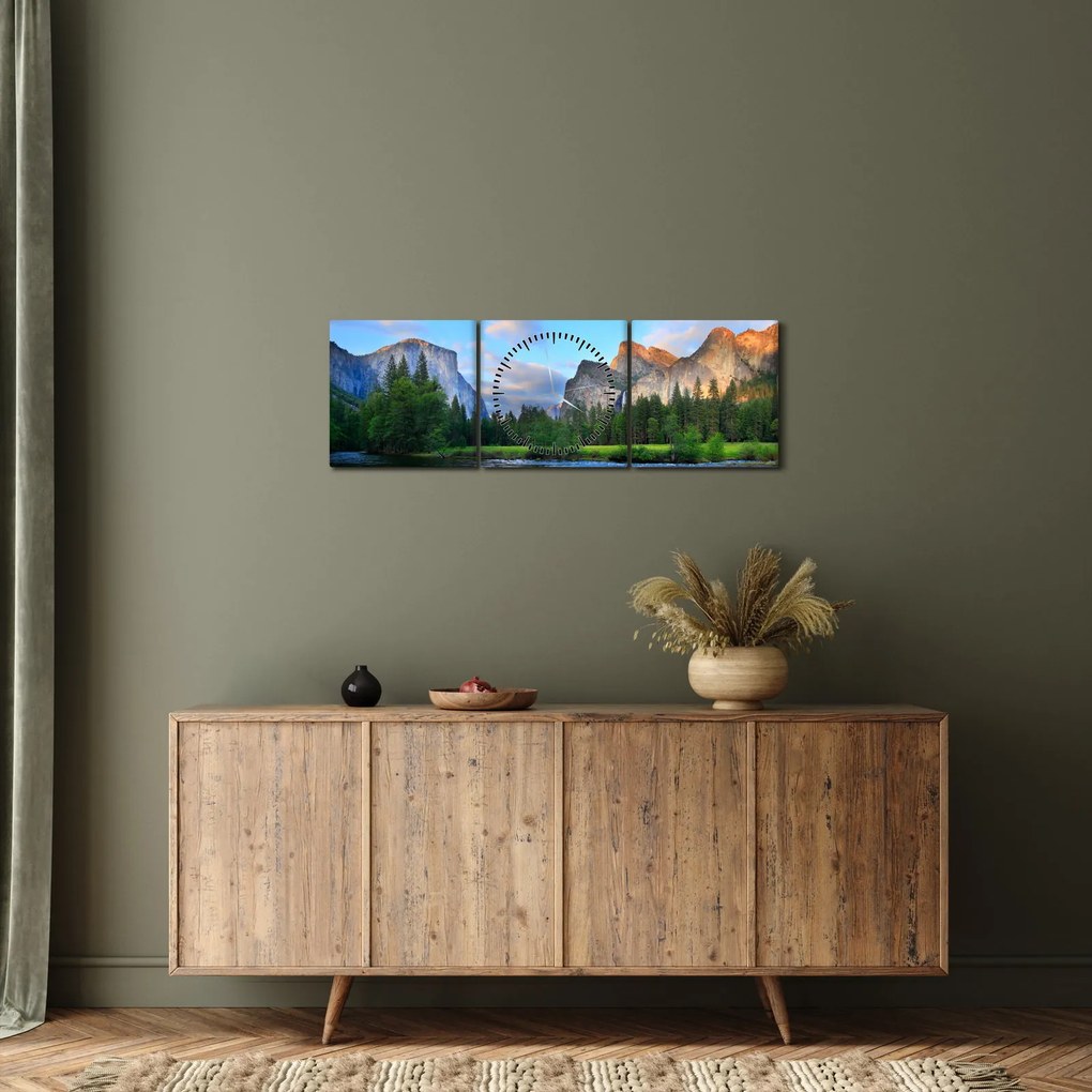 Egy vad hegyi táj képe (órával) (90x30 cm)