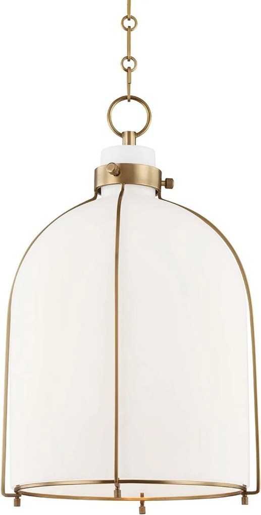 Hudson Valley függeszték Eldridge acél/üveg antik sárgaréz/opál E27 1x13W