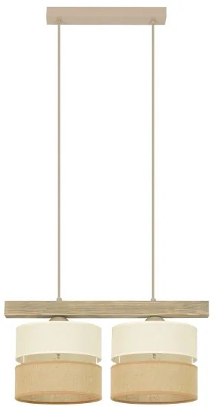 Brilagi - Csillár zsinóron FOREST 2xE27/15W/230V fenyő/bézs/krémes