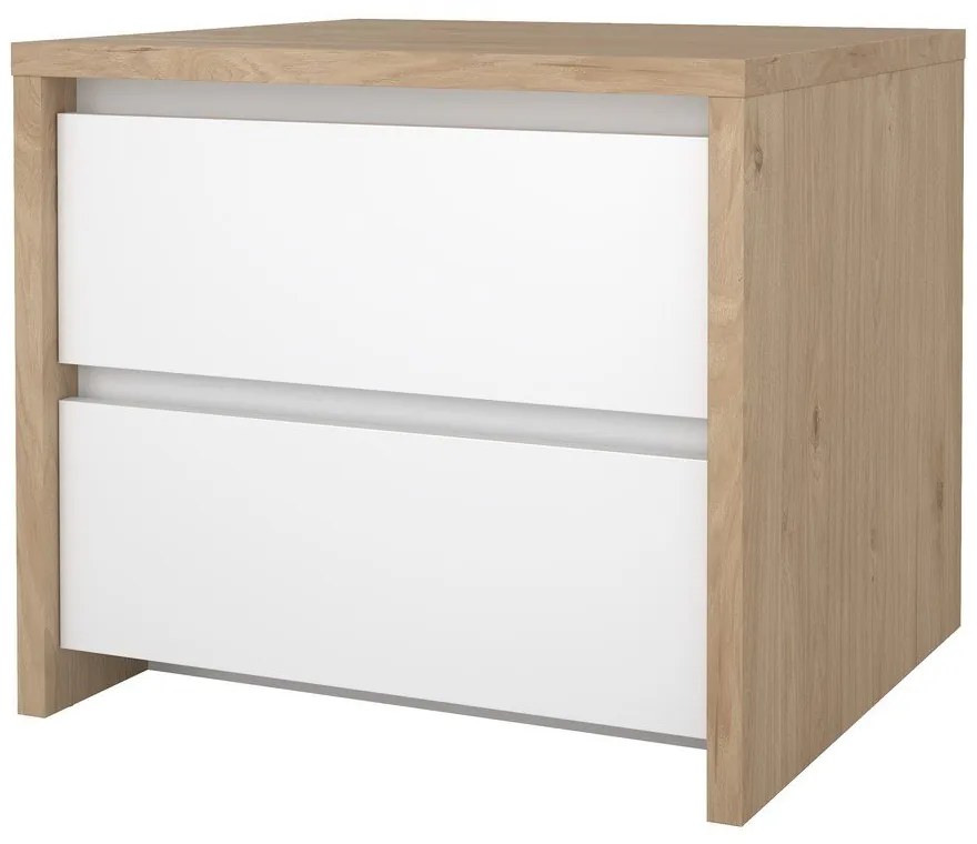 Fehér-natúr színű éjjeliszekrény Next – Tvilum