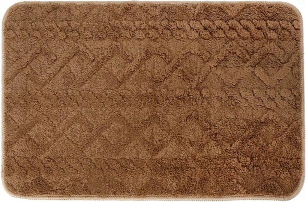 Fürdőszobaszőnyeg Csúszásgátló Puha Bolyhos barna 45X75CM