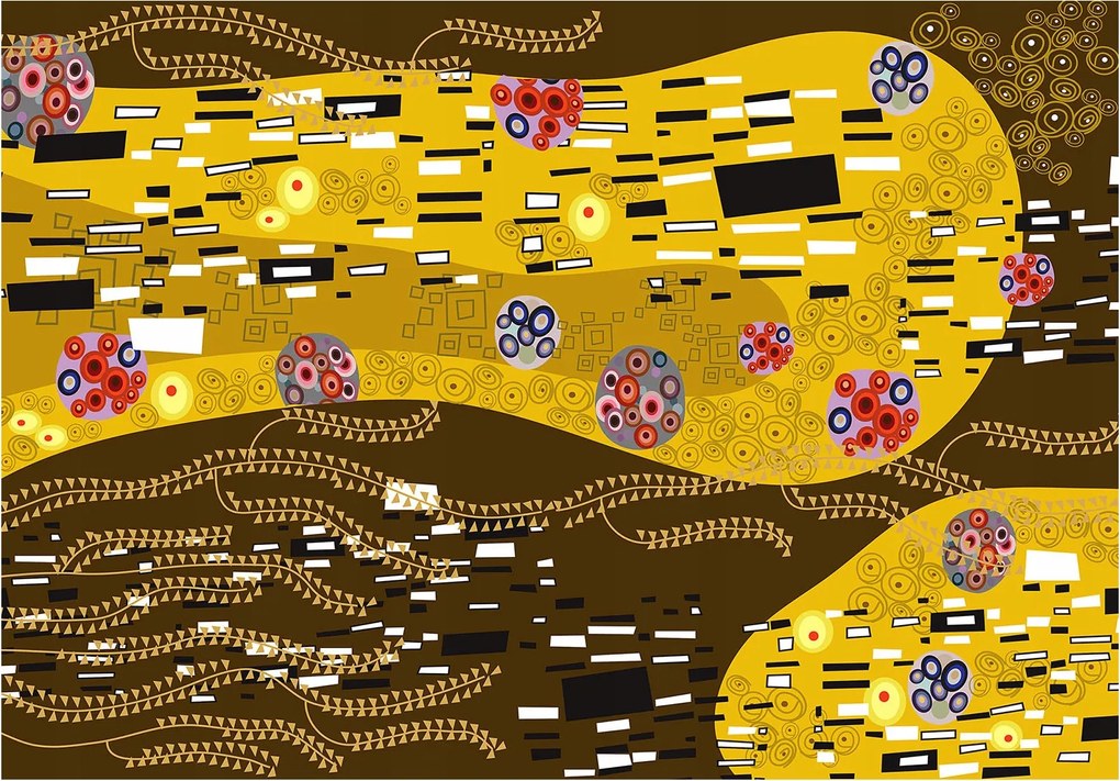 Fotótapéta flizelina Arany Absztrakt Modern Kerekek Vonalak Bronz 400x280 +ragasztó