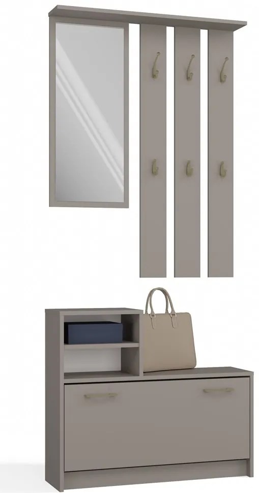 Faenza GAR előszobafal, 85x180x24 cm, agyag színű