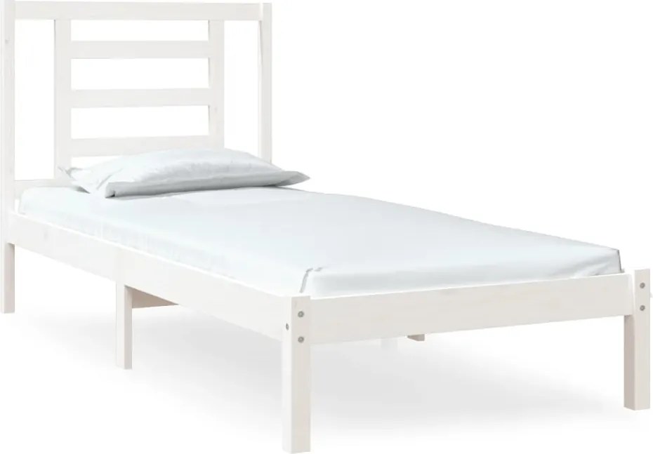 vidaXL Small Single fehér tömör fa ágykeret 75 x 190 cm