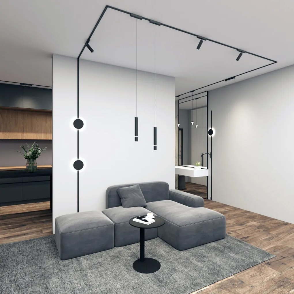 DK/EU-5375-BK Slim pendant magnetic track light AIR HANG , 5W, 2700-6500K, black color — DK/EU-5375-BK