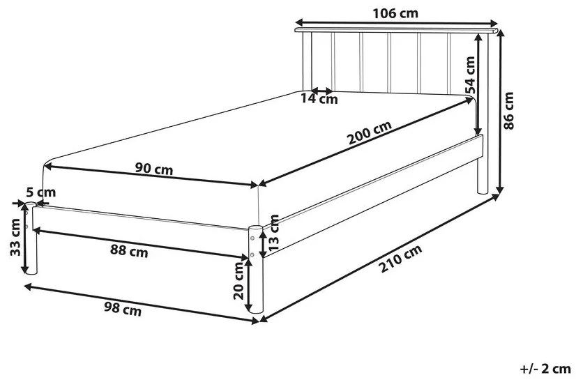 Ágy 90x200 cm Barbar (világos fa) (lamellákkal). 1035518
