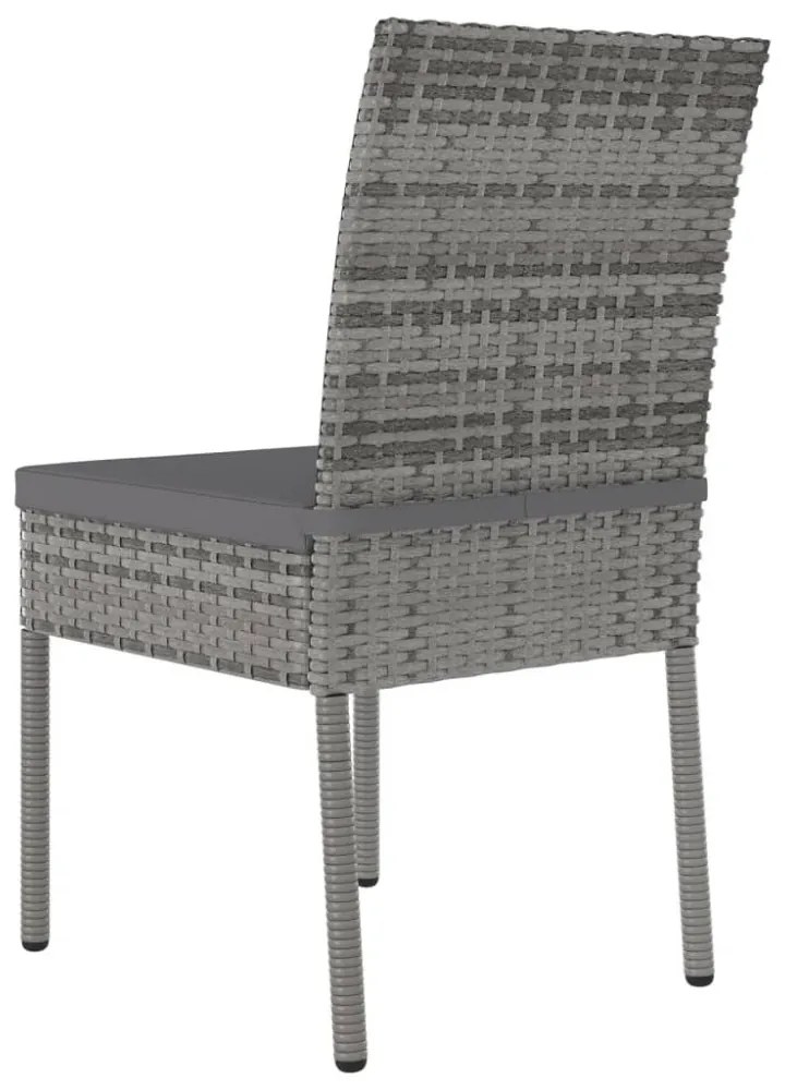 2 db szürke polyrattan kerti étkezőszék