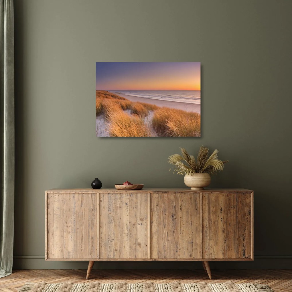 Üveg kép - Strand naplementében (70x50 cm)