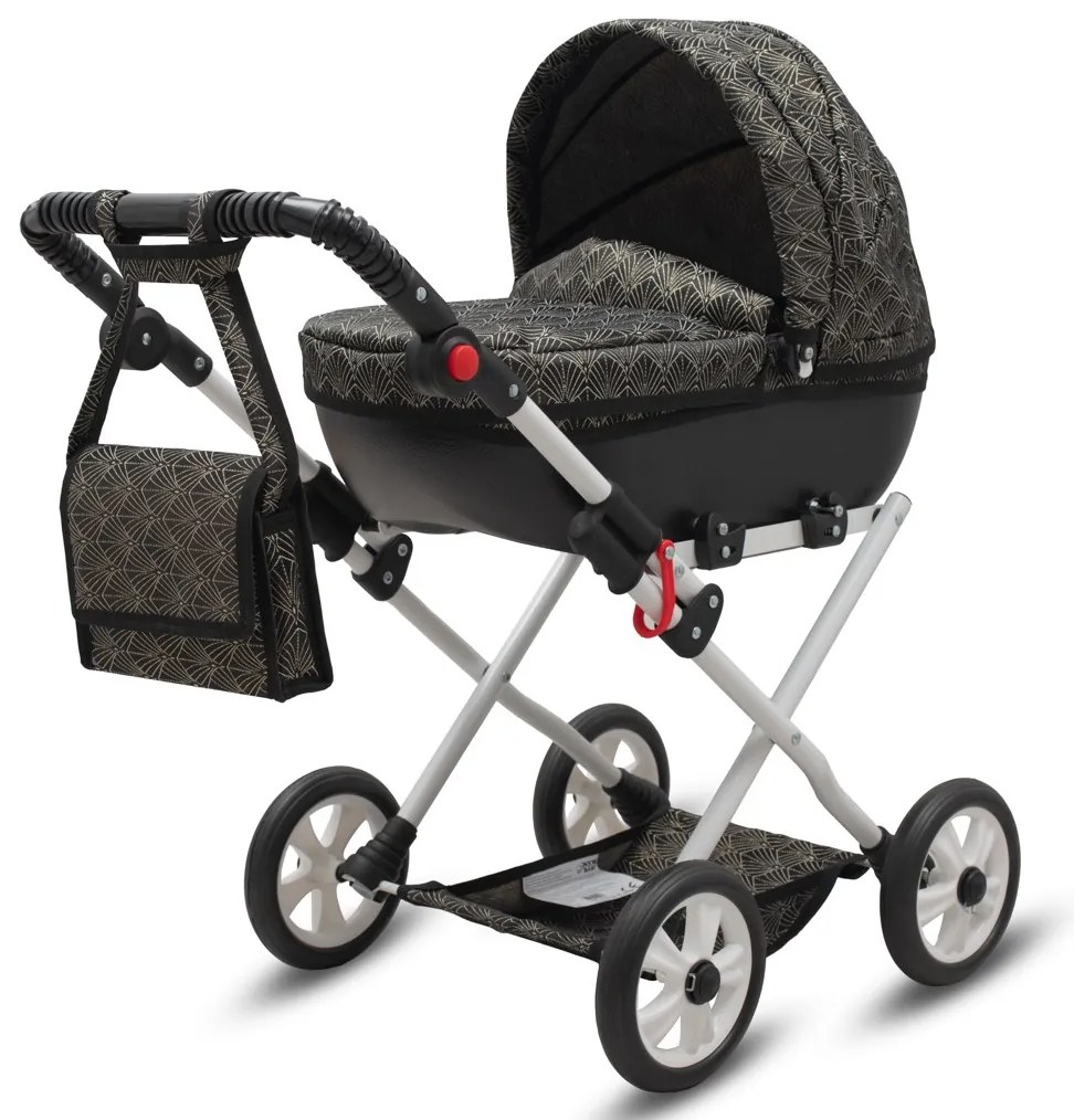 Luxus játék babakocsi New Baby COMFORT arany-fekete