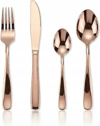 Rozsdamentes acél Evőeszköz Készlet Rózsaszín Arany evőeszköz szett 24EL