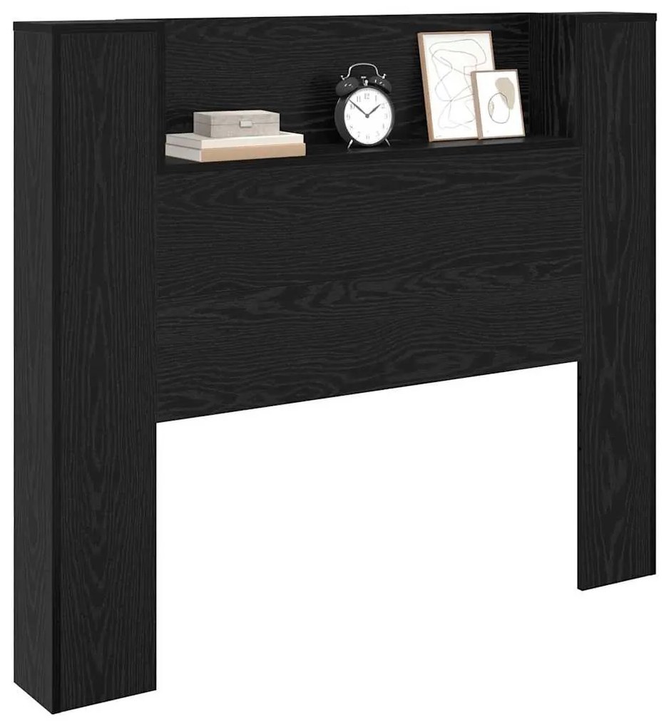 Fejtámla polcokkal Fekete tölgy 120 x 15 x 103,5 cm Faanyag