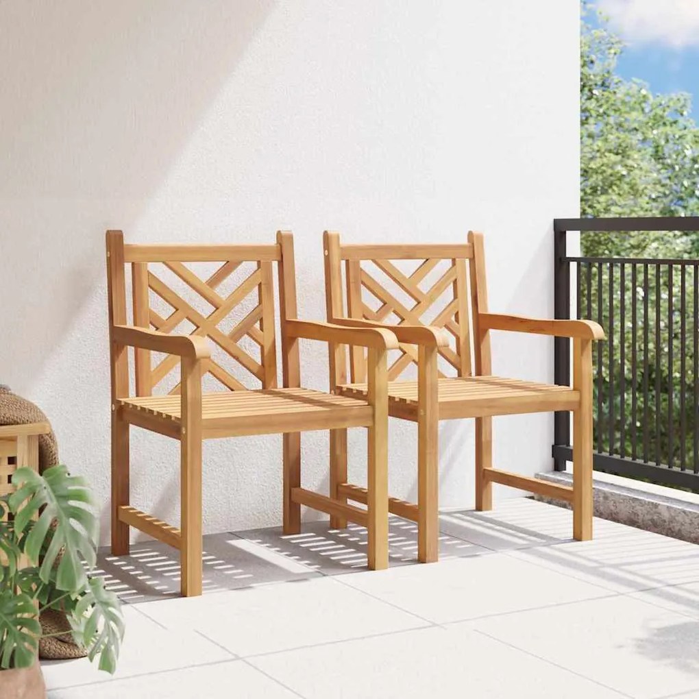 Kerti székek 2 pcs Barna 58 x 60 x 90 cm Tömör tíkfa