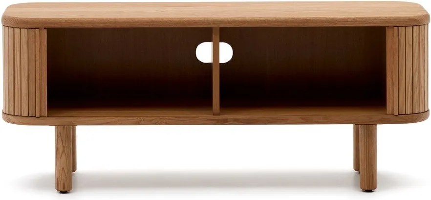 Natúr színű TV-állvány kőrisfa dekorral 120x50x40 cm Mailen – Kave Home