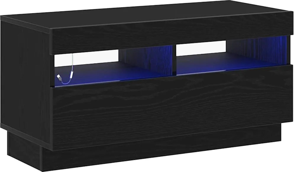vidaXL TV szekrény Fekete tölgy 80 x 35 x 40 cm Faanyag