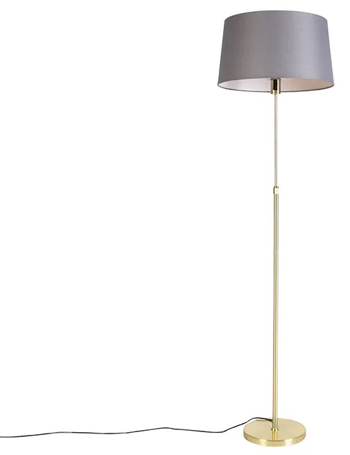 Állólámpa arany/réz szürke vászon búrával 45 cm - Parte