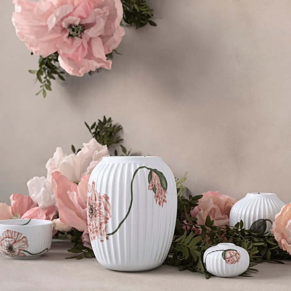Poppy fehér porcelán váza, magasság 21 cm - Kähler Design