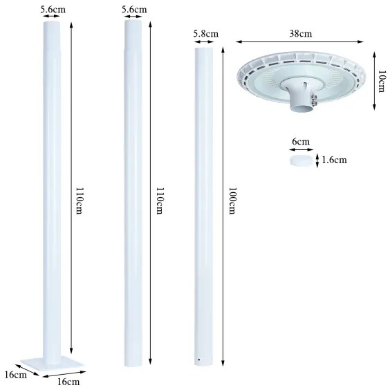 Brilagi - URBANSPARK LED utcai lámpa 120W 230V fehér IP65