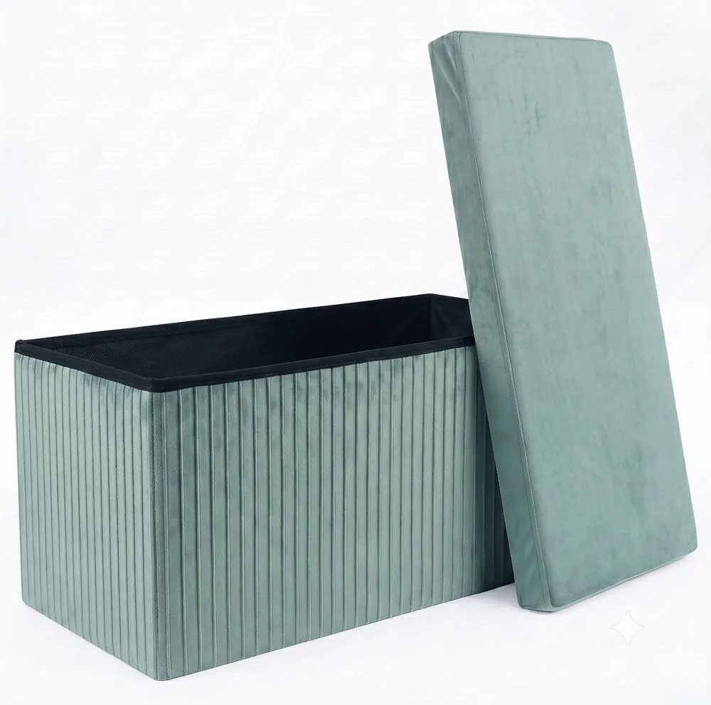 MALAGA összehajtható tárolós puff 76 cm ,menta