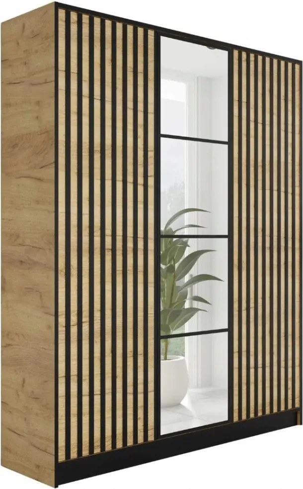 Eden2 3D Gardróbszekrény 156,4cm, Arany Tölgy